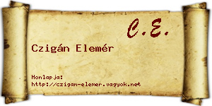 Czigán Elemér névjegykártya