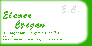 elemer czigan business card